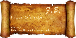 Fritz Sándor névjegykártya