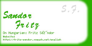 sandor fritz business card